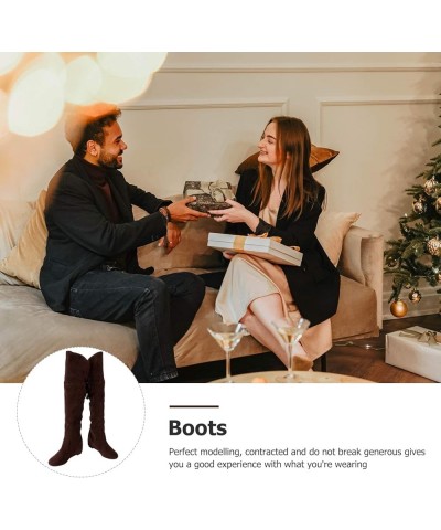 Womenâ€™s Thigh High Boots Snow Boots Winter Warm Over-knee Boots Back Lace-up Boots Brown $22.83 Boots