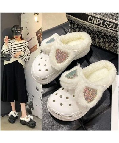 Slipper Cotton Winter Women Slippers Platform Warm Furry Clogs Thick Sole Slippers Cotton Shoes Fluff Fur Slides Plush Footwe...