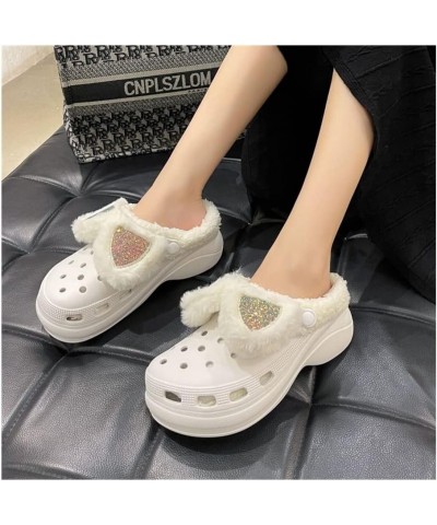 Slipper Cotton Winter Women Slippers Platform Warm Furry Clogs Thick Sole Slippers Cotton Shoes Fluff Fur Slides Plush Footwe...