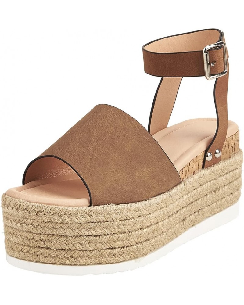 tan sandals for women beach sandals black wedge sandals beach wedding sandals espadrille sandal wedge Z 04-brown $20.06 Sandals