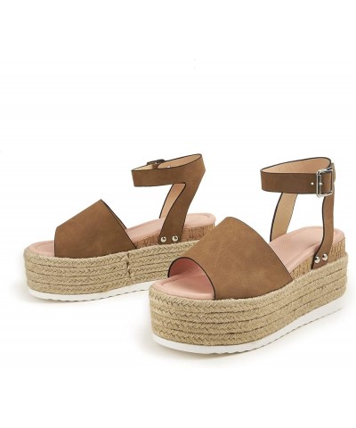 tan sandals for women beach sandals black wedge sandals beach wedding sandals espadrille sandal wedge Z 04-brown $20.06 Sandals