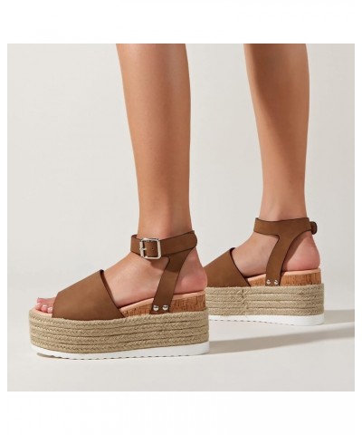 tan sandals for women beach sandals black wedge sandals beach wedding sandals espadrille sandal wedge Z 04-brown $20.06 Sandals