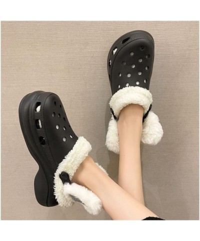 Slipper Cotton Winter Women Slippers Platform Warm Furry Clogs Thick Sole Slippers Cotton Shoes Fluff Fur Slides Plush Footwe...