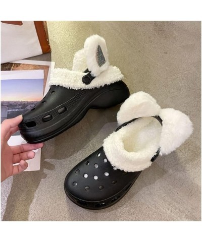 Slipper Cotton Winter Women Slippers Platform Warm Furry Clogs Thick Sole Slippers Cotton Shoes Fluff Fur Slides Plush Footwe...