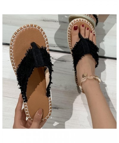 Fashion Womens Breathable Lace Up Shoes Flats Casual Sandals Low Heeled Sandal Black $11.37 Sandals