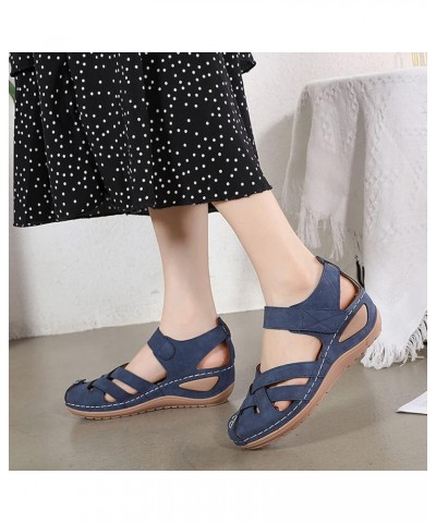 Sandals for Women Beach Shoes Wedges Fashion Sandals Women Breathable Summer Toe Comfortable Women's Sandals Blue 7.5 $13.18 ...