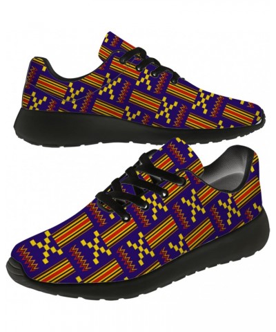 Kente Shoes Womens Mens Tennis Shoes Running Sneakers Blue Yellow African Kente Shoes Gym Shoes Gifts for Holiday,US Size 13 ...