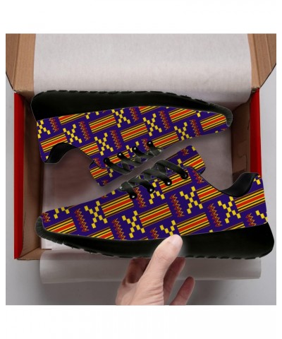 Kente Shoes Womens Mens Tennis Shoes Running Sneakers Blue Yellow African Kente Shoes Gym Shoes Gifts for Holiday,US Size 13 ...