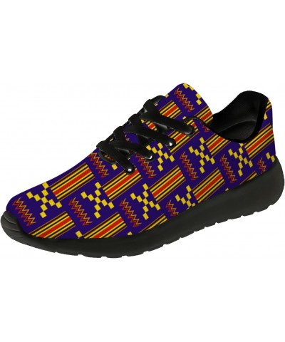 Kente Shoes Womens Mens Tennis Shoes Running Sneakers Blue Yellow African Kente Shoes Gym Shoes Gifts for Holiday,US Size 13 ...