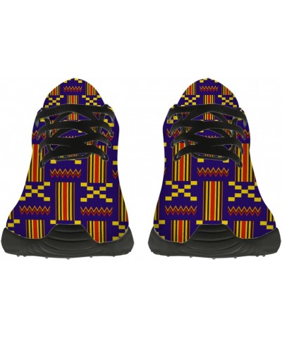 Kente Shoes Womens Mens Tennis Shoes Running Sneakers Blue Yellow African Kente Shoes Gym Shoes Gifts for Holiday,US Size 13 ...