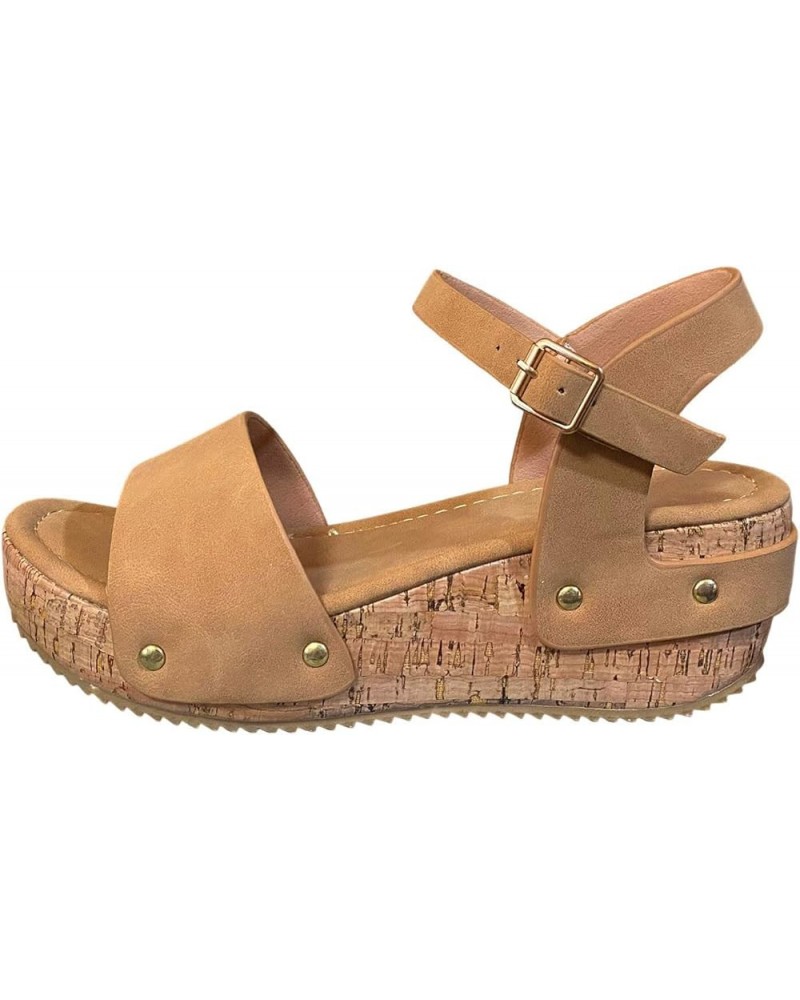 Platform Sandals for Women, Zippered Waterproof Platform Hollow Out Shoes Wedges Sandals Z 04-khaki $24.29 Sandals