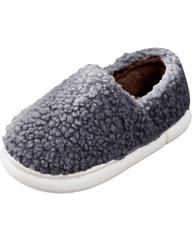 House Slippers for Women Men Medium Width Couple's Winter Indoor Cargo Shoes Fit and Flare Buttery Feeling Loungewear (C-Grey...