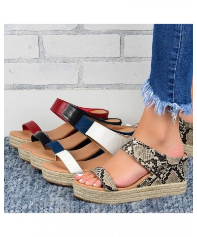 Wedge Sandals for Women Dressy, Sandals Women Dressy Espadrille Platform Wedge Sandals Summer Beach Slip-on Sandals Red $20.7...