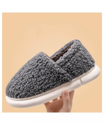 House Slippers for Women Men Medium Width Couple's Winter Indoor Cargo Shoes Fit and Flare Buttery Feeling Loungewear (C-Grey...