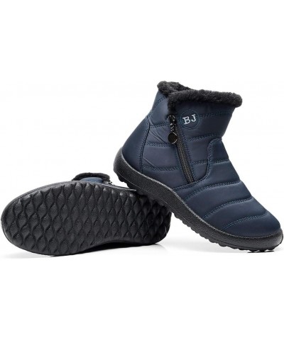 Snow Boots Winter Warm Boots for Women's Snow Boots Ankle Boots Warm Shoes Boots Boot lace Um6-blue $15.95 Boots