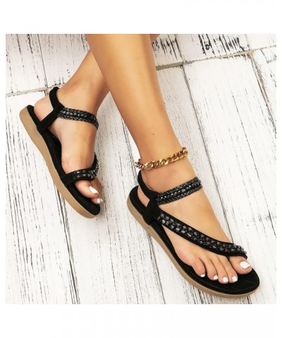 Womens Fashion Bohemia-Style Crystal Wedge Slip On Beach Slippers sandals for women dressy summer Z 01-black $14.30 Athletic ...