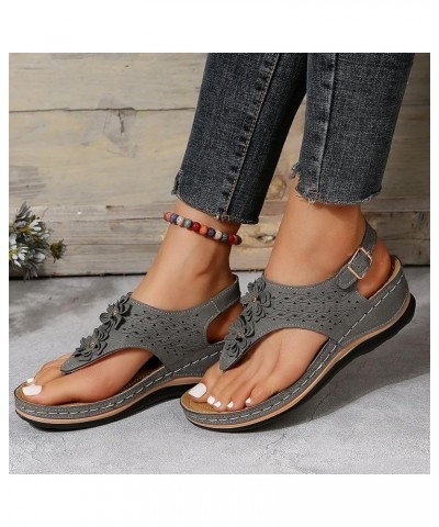 Womens Wedge Casual Wedge Sandals Trendy Thong Fashion Summer Dressy Summer 2024 Spring Cute Spring 2024 Western Sexy Grey $1...