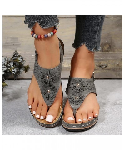 Womens Wedge Casual Wedge Sandals Trendy Thong Fashion Summer Dressy Summer 2024 Spring Cute Spring 2024 Western Sexy Grey $1...