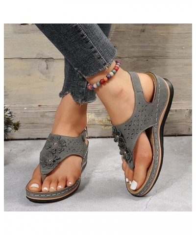 Womens Wedge Casual Wedge Sandals Trendy Thong Fashion Summer Dressy Summer 2024 Spring Cute Spring 2024 Western Sexy Grey $1...