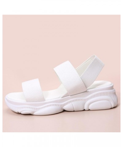 Platform Women Wedges Shoes Black Platform Sandals Women Chunky Heel Sandals For Women Heeled Sandals For Wom J-white $11.53 ...