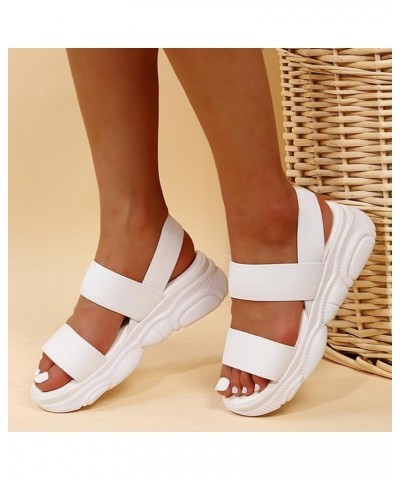 Platform Women Wedges Shoes Black Platform Sandals Women Chunky Heel Sandals For Women Heeled Sandals For Wom J-white $11.53 ...