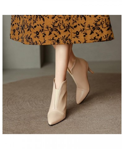 Women Stilettto Dress Ankle Boots Women Evening Dress Ankle Boots Women Pointed Toe Ankle Boots Women Slip-On Short Boots Apr...