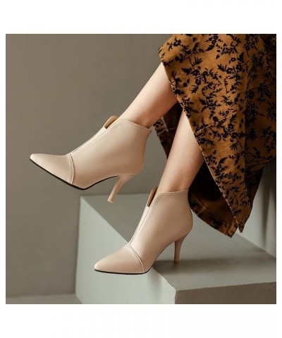 Women Stilettto Dress Ankle Boots Women Evening Dress Ankle Boots Women Pointed Toe Ankle Boots Women Slip-On Short Boots Apr...