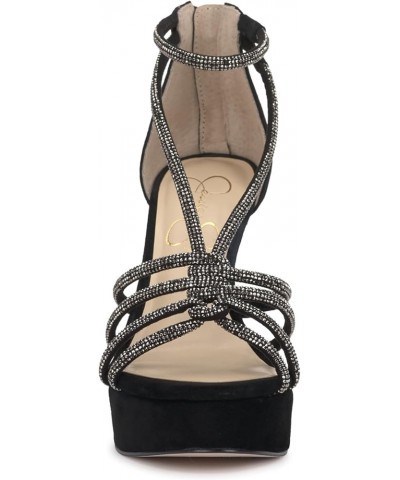 Women's Suvrie Ankle Strap Platform Sandal Heeled Black $32.24 Sandals