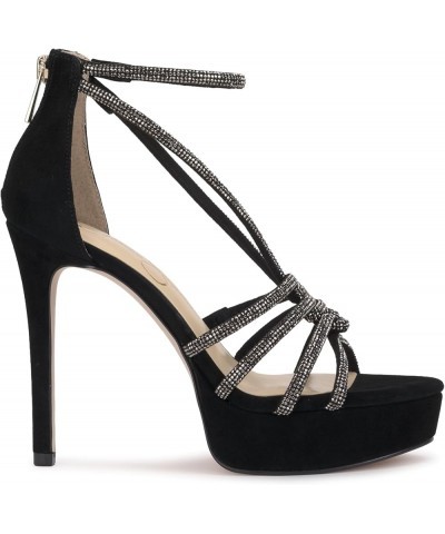 Women's Suvrie Ankle Strap Platform Sandal Heeled Black $32.24 Sandals