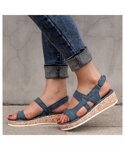 Platform Clogs Wedge Shoes For Women Black Platform Heels For Women Heeled sandals Woman sandals Women Heeled sandals Blue-g ...