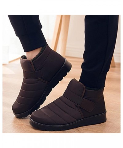 Snow Boots for Women,Women Winter Boots Retro Waterproof Warm Faux Fur Ankle Booties Slip On Casual Short Shoes A1-brown $18....