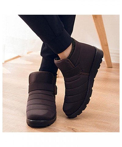 Snow Boots for Women,Women Winter Boots Retro Waterproof Warm Faux Fur Ankle Booties Slip On Casual Short Shoes A1-brown $18....