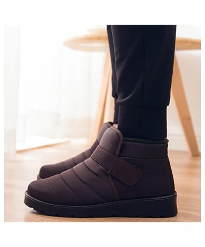 Snow Boots for Women,Women Winter Boots Retro Waterproof Warm Faux Fur Ankle Booties Slip On Casual Short Shoes A1-brown $18....