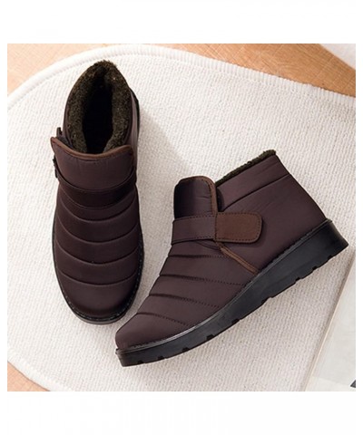 Snow Boots for Women,Women Winter Boots Retro Waterproof Warm Faux Fur Ankle Booties Slip On Casual Short Shoes A1-brown $18....