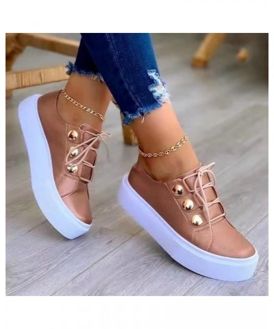 Shoes For Women Sneakers Slip Ons Memory Foam Comfort Walking Shoes Fashion Casual Summer Platform Flats Loafer T-rosegold $1...