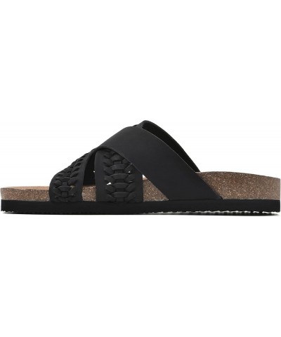 Women's Harding Footbed Sandal Black/Leather $18.99 Sandals