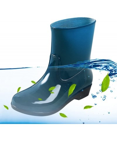 Women Shoes Short Rain Boots for Womens Ankle Waterproof Rainboot Slip On Garden Boot Rubber Shoes Floral Shoes Women Green $...