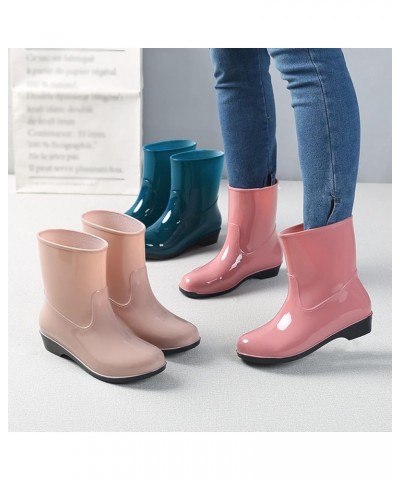 Women Shoes Short Rain Boots for Womens Ankle Waterproof Rainboot Slip On Garden Boot Rubber Shoes Floral Shoes Women Green $...