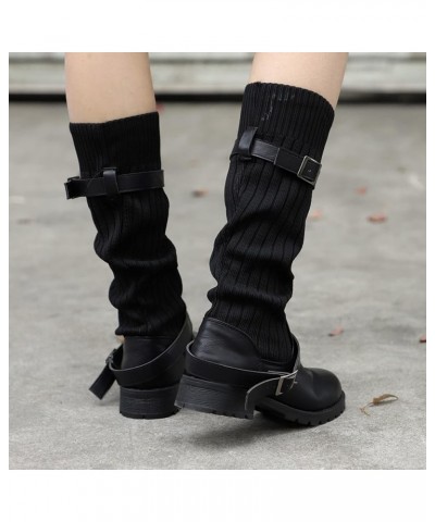 Women Knitting Keep Toe Retro Middle Booties,Strap Shoes Buckle Keep Warm Round Booties Warm Women's Boots Casual Ankles for ...