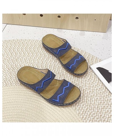 Summer Wedge Sandals for Women 2024 Dressy Orthopedic Walking Sandals Women Comfort Fashion Stylish Casual Beach Sandals Blue...