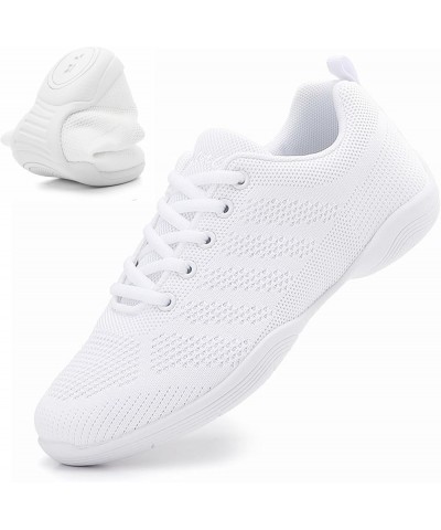 Girls Cheer Shoes White Cheerleading Shoes Dance Athletic Training Tennis Breathable Women Youth Lightweight Competition Chee...