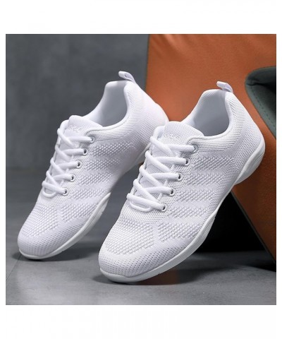 Girls Cheer Shoes White Cheerleading Shoes Dance Athletic Training Tennis Breathable Women Youth Lightweight Competition Chee...