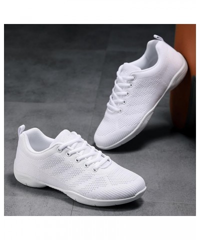 Girls Cheer Shoes White Cheerleading Shoes Dance Athletic Training Tennis Breathable Women Youth Lightweight Competition Chee...