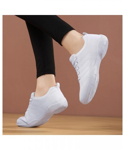 Girls Cheer Shoes White Cheerleading Shoes Dance Athletic Training Tennis Breathable Women Youth Lightweight Competition Chee...