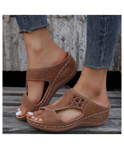 Flip Flop Women Size 6 Crush Sandals For Women Flip Flops For Women Comfortable Sandals Women Beach Slip On F C-brown $14.22 ...