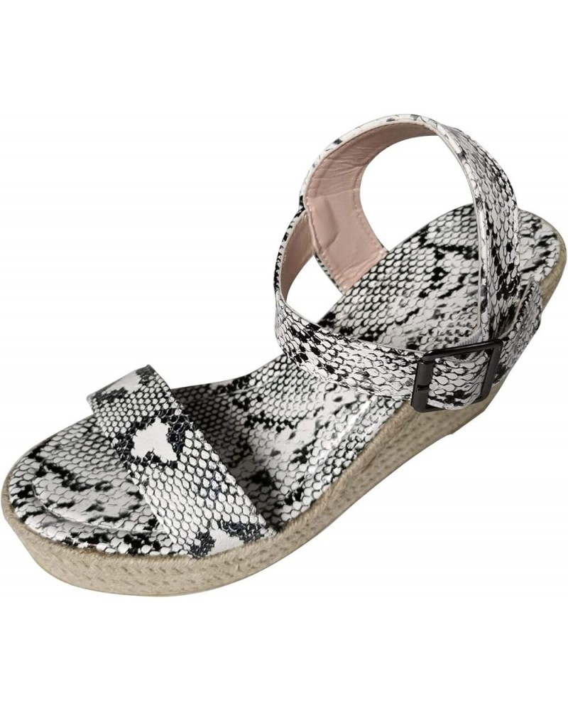 Wedge Sandals for Women Casual Fall Platform Espadrilles High Heel Sandals Beach Casual Sandals Open Toe Roman Shoes White $1...