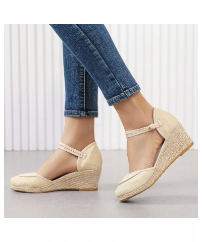 Womens Closed Toe Sandals, Espadrilles for Women Closed Toe Wedges Summer Sandals Ankle Strap Casual Closed Toe Wedge Sandals...