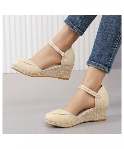 Womens Closed Toe Sandals, Espadrilles for Women Closed Toe Wedges Summer Sandals Ankle Strap Casual Closed Toe Wedge Sandals...