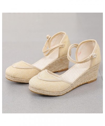 Womens Closed Toe Sandals, Espadrilles for Women Closed Toe Wedges Summer Sandals Ankle Strap Casual Closed Toe Wedge Sandals...