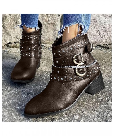 Boots for Women Ladies Fashion Solid Solor Suede Metal Decorative Side Zipper Wedge Heel Thick Soled Short Boots Women Ankle ...